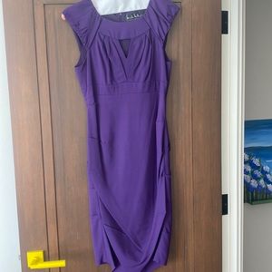purple Nicole Miller midi dress size 6